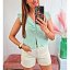 Blusa Frunce Aguamarina